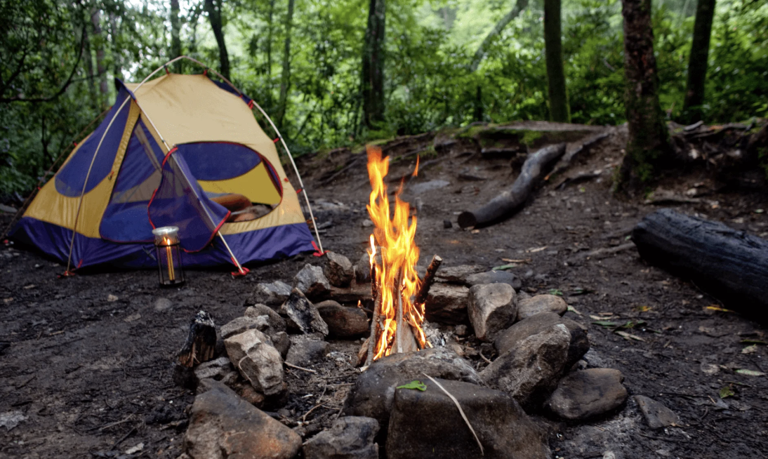 Tent and fire photo