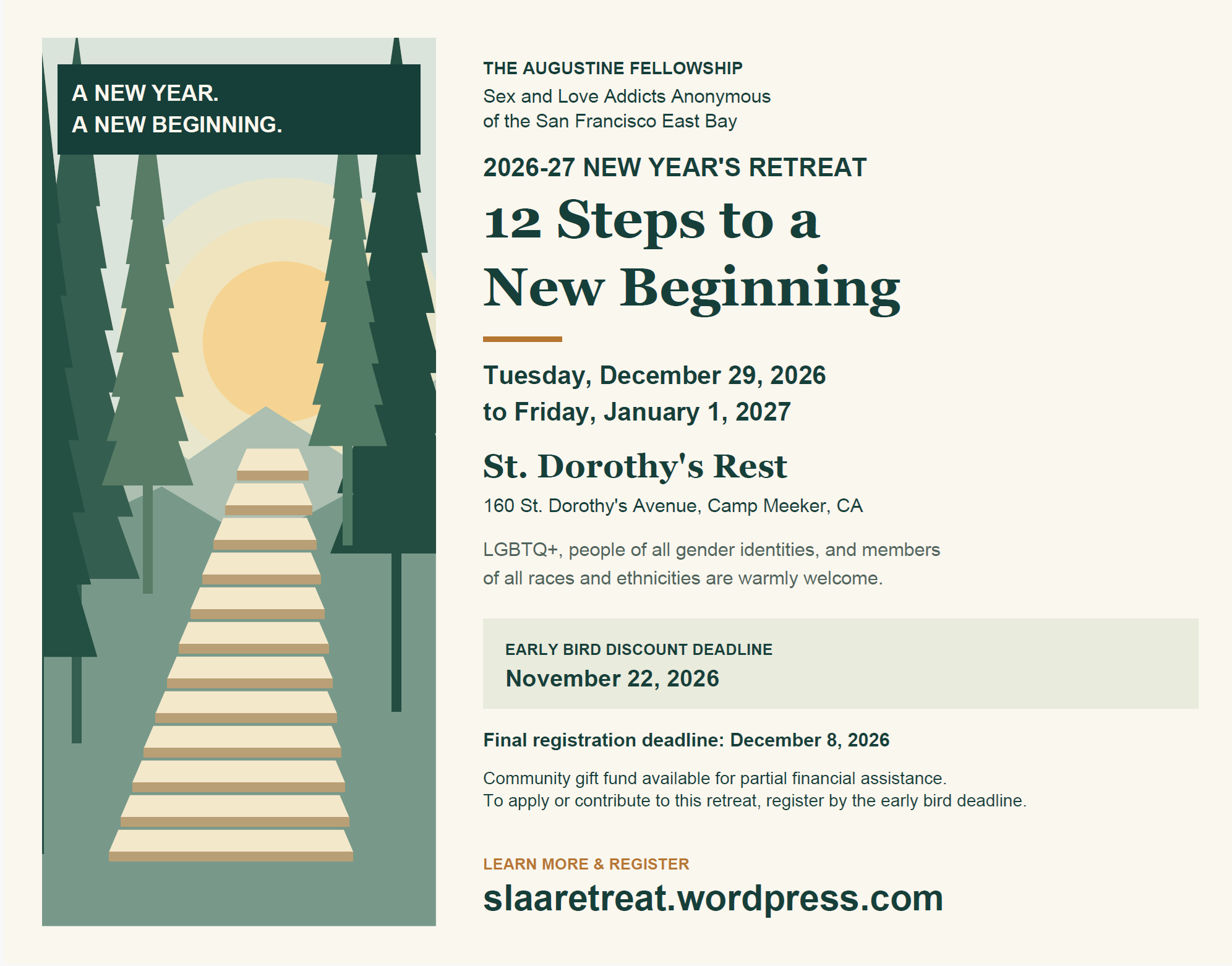 New Year's Retreat flyer